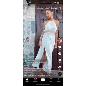 Zara Satin Effect Bead Detail Halter Dress